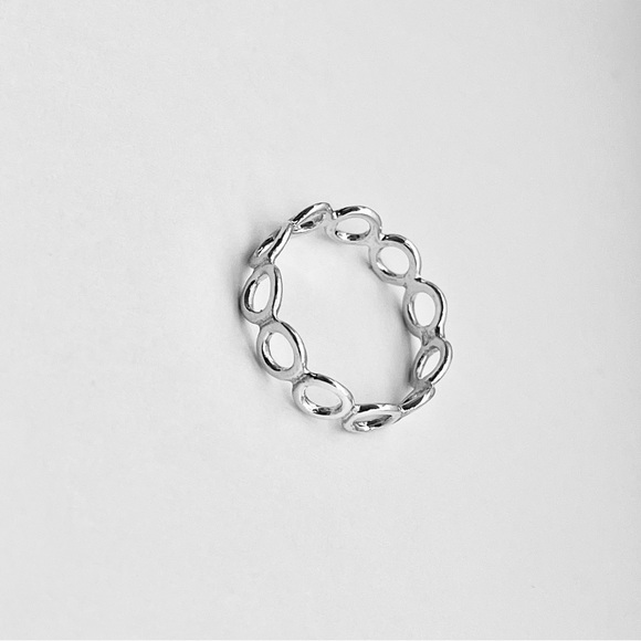 Sterling Silver Thin Small Eternity Open Circle Band, Halo Ring, Silver Rings - Picture 7 of 12